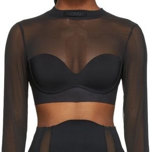 Ivy Park x Adidas mesh long sleeve crop shirt